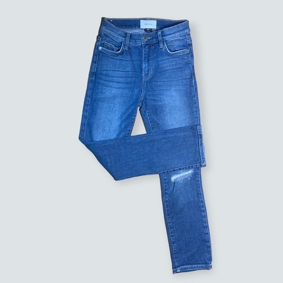 CURRENT/ELLIOTT Women’s Jeans Size 24 Slim Straight Blue Distressed - Picture 3 of 11